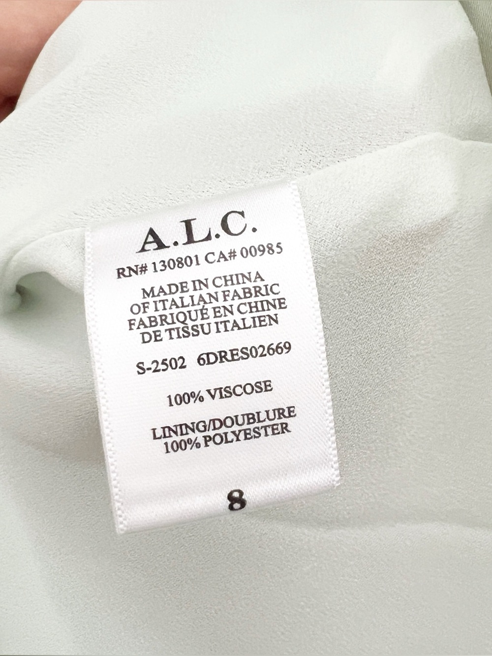 A.L.C. Aster One-Shoulder Gown in Spearmint 8 - Picture 6 of 10